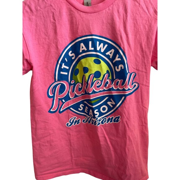 GIldan Its Always Pickleball Season Pink T-Shirt In Arizona Women's Size S Tee - Picture 2 of 4
